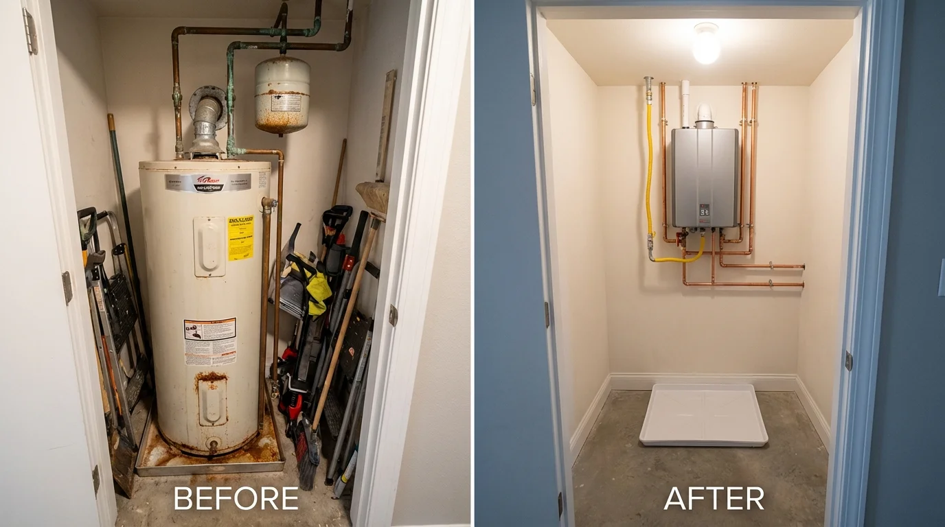 Tank water heater versus wall-mounted tankless unit comparison for Edwards, CO homeowners